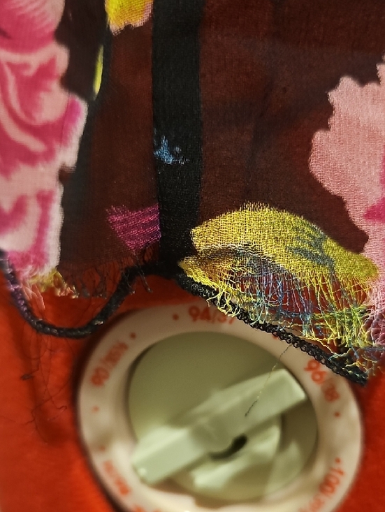 Black Floral Sheer Hook Latch Button Blouse - Picture 4 of 5